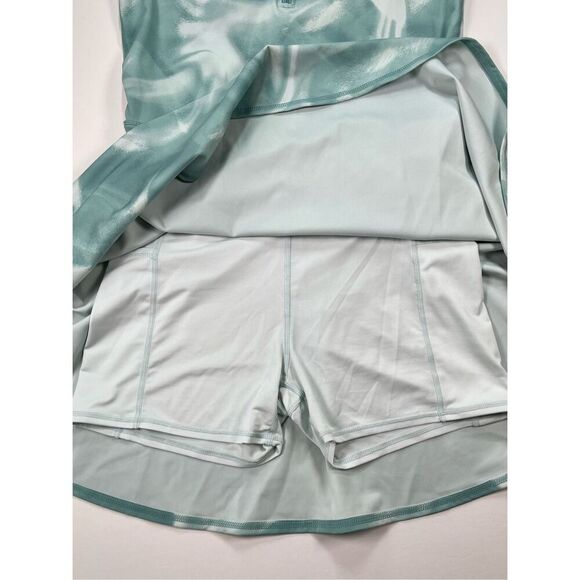 Threads 4 Thought Green Swirl 1/4 Zip Activewear Dress Skort Shorts Size Large - Picture 4 of 10